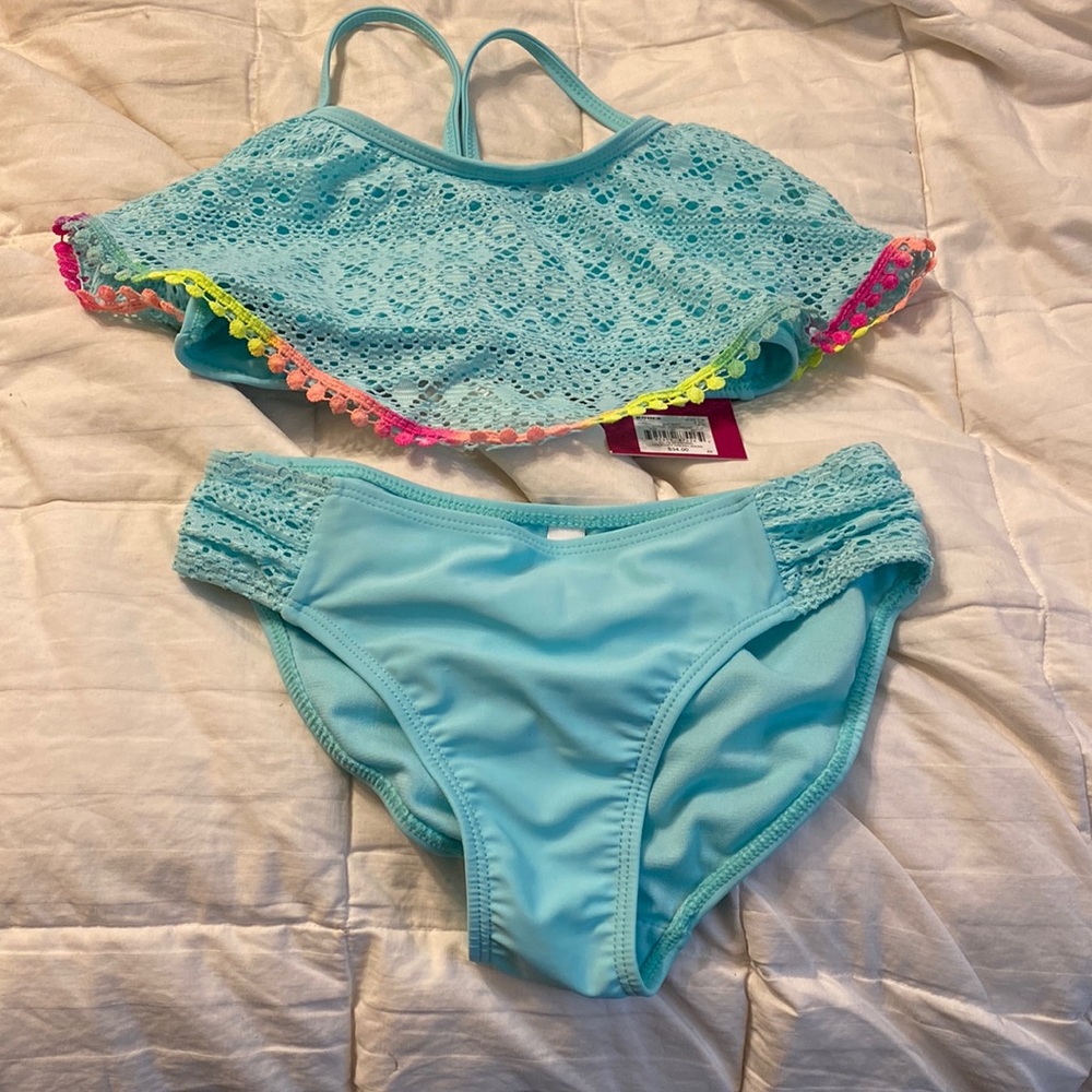 NWT Girls Crocheted 2 piece Bikini Bathing Suit size 7/8